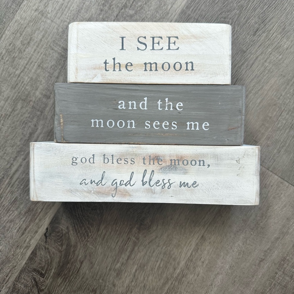 Rustic Wooden Nursery Quote Decor | 4 sided